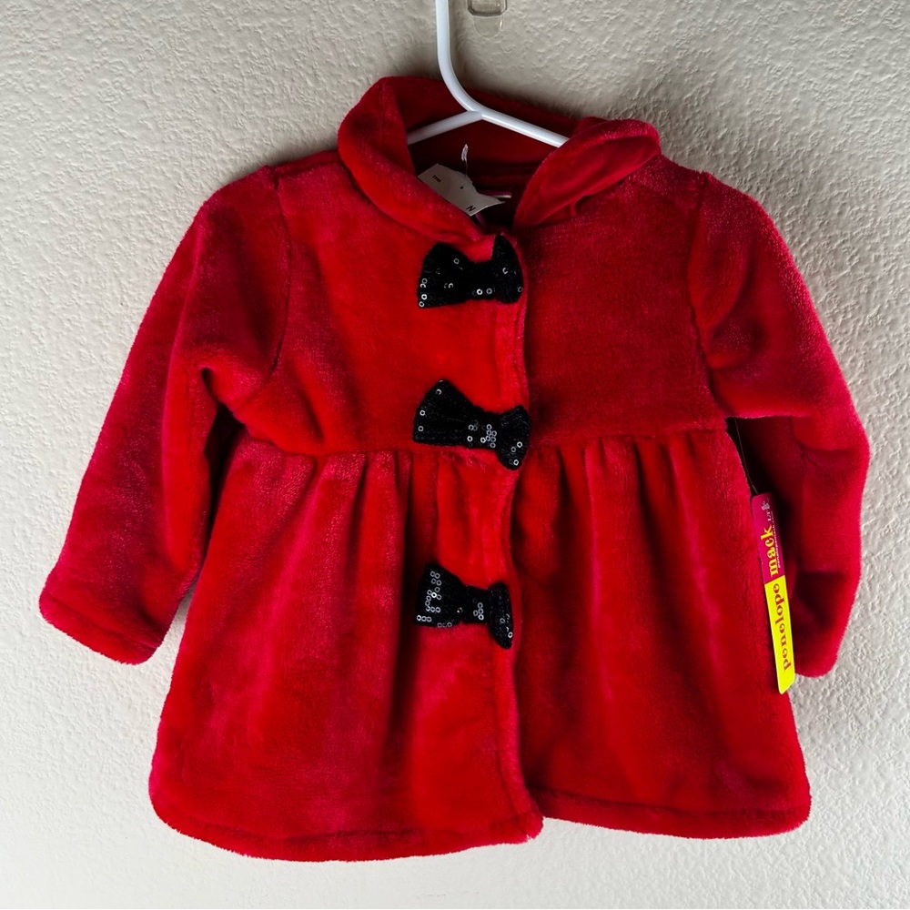 NWT Penelope Mack Red Coat With Flower Pants 2 Piece Set Sz 18 Months